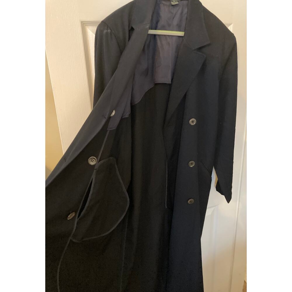 J Crew women's vintage black lightweight wool classic trench coat, size 12 - Picture 9 of 12